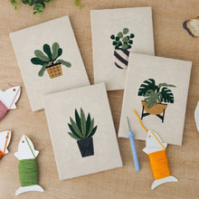 Cargar imagen en el visor de la galería, Punch Needle Kit (4 piezas) con marcos - Set Amante de las Plantas 1