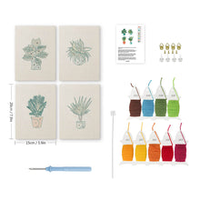 Cargar imagen en el visor de la galería, Punch Needle Kit (4 piezas) con marcos - Set Amante de las Plantas 2