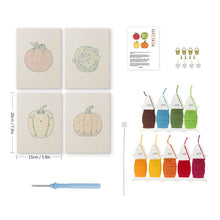 Cargar imagen en el visor de la galería, Punch Needle Kit (4 piezas) con marcos - Colección de Verduras Frescas