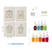 Cargar imagen en el visor de la galería, Punch Needle Kit (4 piezas) con marcos - Snacks del Día a Día