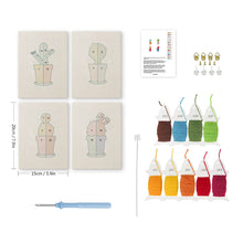 Cargar imagen en el visor de la galería, Punch Needle Kit (4 piezas) con marcos - Mini Jardín Interior 1