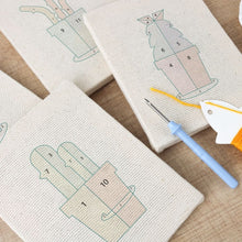 Cargar imagen en el visor de la galería, Punch Needle Kit (4 piezas) con marcos - Plantas Felices 1