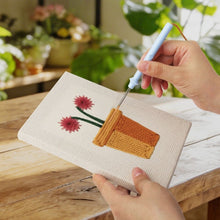 Cargar imagen en el visor de la galería, Punch Needle Kit (4 piezas) con marcos - Mini Macetas en Flor 1