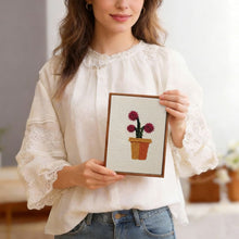 Cargar imagen en el visor de la galería, Punch Needle Kit (4 piezas) con marcos - Mini Macetas en Flor 2