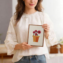 Cargar imagen en el visor de la galería, Punch Needle Kit (4 piezas) con marcos - Mini Macetas en Flor 3