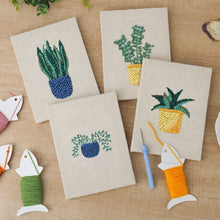 Cargar imagen en el visor de la galería, Punch Needle Kit (4 piezas) con marcos - Oasis Verde