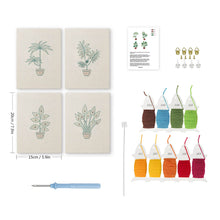 Cargar imagen en el visor de la galería, Punch Needle Kit (4 piezas) con marcos - Follaje Exuberante