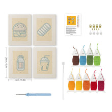 Cargar imagen en el visor de la galería, Punch Needle Kit (4 piezas) con marcos - Comida Sabrosa