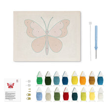 Cargar imagen en el visor de la galería, Punch Needle Kit con marco - Mariposa Rosa