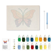 Cargar imagen en el visor de la galería, Punch Needle Kit con marco - Mariposa Naranja