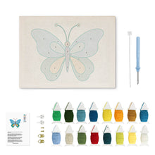 Cargar imagen en el visor de la galería, Punch Needle Kit con marco - Mariposa Azul