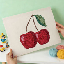 Cargar imagen en el visor de la galería, Punch Needle Kit con marco - Cerezas