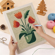 Cargar imagen en el visor de la galería, Punch Needle Kit con marco - Tulipanes en Flor