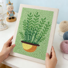 Cargar imagen en el visor de la galería, Punch Needle Kit con marco - Helechos en Maceta