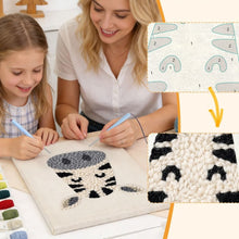 Cargar imagen en el visor de la galería, Punch Needle Kit con marco - Cebra Feliz