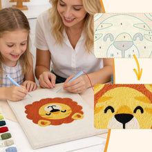 Cargar imagen en el visor de la galería, Punch Needle Kit con marco - Pequeño León