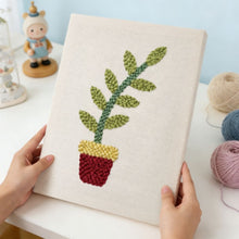 Cargar imagen en el visor de la galería, Punch Needle Kit con marco - Alegría en Maceta