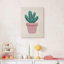 Cargar imagen en el visor de la galería, Punch Needle Kit con marco - Cactus Kawaii