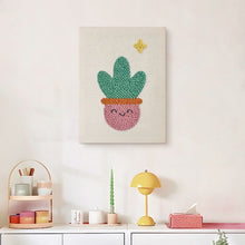 Cargar imagen en el visor de la galería, Punch Needle Kit con marco - Cactus Sonriente