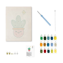 Cargar imagen en el visor de la galería, Punch Needle Kit con marco - Cactus Sonriente