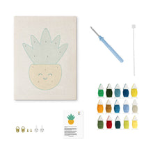 Cargar imagen en el visor de la galería, Punch Needle Kit con marco - Piña Soleada