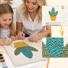 Cargar imagen en el visor de la galería, Punch Needle Kit con marco - Suculenta Dorada