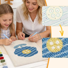 Cargar imagen en el visor de la galería, Punch Needle Kit con marco - Flor Azul