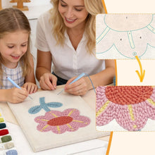 Cargar imagen en el visor de la galería, Punch Needle Kit con marco - Flor Suave