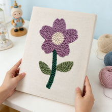 Cargar imagen en el visor de la galería, Punch Needle Kit con marco - Flor Primaveral Suave