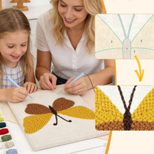 Cargar imagen en el visor de la galería, Punch Needle Kit con marco - Mariposa Dorada