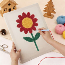 Cargar imagen en el visor de la galería, Punch Needle Kit con marco - Flor Radiante