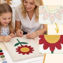 Cargar imagen en el visor de la galería, Punch Needle Kit con marco - Flor Radiante