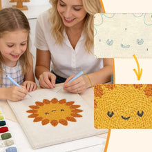 Cargar imagen en el visor de la galería, Punch Needle Kit con marco - Sol Sonriente