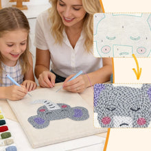 Cargar imagen en el visor de la galería, Punch Needle Kit con marco - Pequeño Elefante
