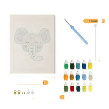 Cargar imagen en el visor de la galería, Punch Needle Kit con marco - Pequeño Elefante