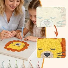 Cargar imagen en el visor de la galería, Punch Needle Kit con marco - León Dormido