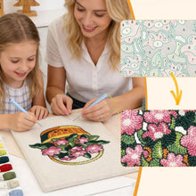 Cargar imagen en el visor de la galería, Punch Needle Kit con marco - Cesta de Flores
