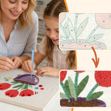 Cargar imagen en el visor de la galería, Punch Needle Kit con marco - Tulipanes Coloridos