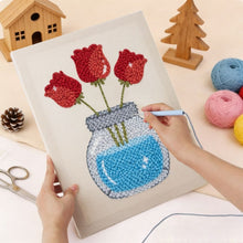 Cargar imagen en el visor de la galería, Punch Needle Kit con marco - Tarro de Tulipanes