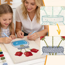 Cargar imagen en el visor de la galería, Punch Needle Kit con marco - Tarro de Tulipanes