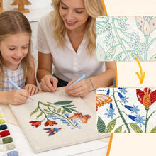 Cargar imagen en el visor de la galería, Punch Needle Kit con marco - Mariposa en Flor