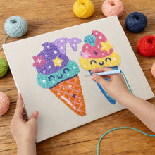 Cargar imagen en el visor de la galería, Punch Needle Kit con marco - Sueños de Helado