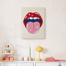 Cargar imagen en el visor de la galería, Punch Needle Kit con marco - Labios Eléctricos