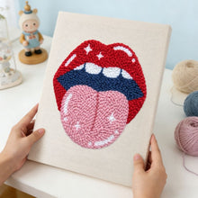 Cargar imagen en el visor de la galería, Punch Needle Kit con marco - Labios Eléctricos