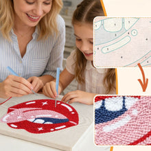 Cargar imagen en el visor de la galería, Punch Needle Kit con marco - Beso Estrellado
