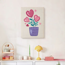 Cargar imagen en el visor de la galería, Punch Needle Kit con marco - Flores del Corazón