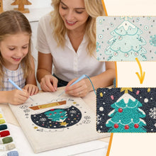 Cargar imagen en el visor de la galería, Punch Needle Kit con marco - Árbol de Navidad Mágico
