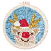 Cargar imagen en el visor de la galería, Punch Needle Renos de la nariz roja