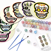 Cargar imagen en el visor de la galería, Pintar por números Juegos de Mesa 20 cm (6 piezas) - Cráneo Colorido del Día de los Muertos