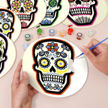 Cargar imagen en el visor de la galería, Pintar por números Juegos de Mesa 20 cm (6 piezas) - Cráneo Colorido del Día de los Muertos